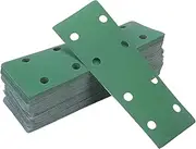 X AUTOHAUX 50 Pcs Sanding Discs Wet Dry Waterproof Hook & Loop Sandpaper for Woodworking, Automotive Refinishing 7.80"x2.76" 8 Hole 320 Grit Green White Corundum
