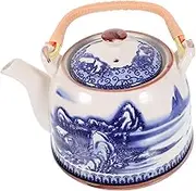 PEPLAYTAL Heat Resistant Teapot Vintage Style Tea Kettle for Home Office Use Housewarming for Brewing Serving Various Teas