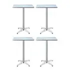 Gardeon 4pcs Outdoor Bar Table Furniture Adjustable Aluminium Square Cafe Table