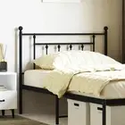 Metal Headboard King Single Black 107cm Bed Frame Modern Design Bedroom Decor