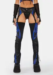 [Namilia] Blue Moto Suspender Chaps