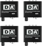4X 192KHz Digital Optical Coaxial Toslink to Analog RCA 3.5mm Audio HiFi Converter with Spdif, 750104056