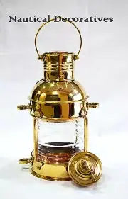 Brass Cargo Ship Railroad Oil Kerosene Burner Lantern Lamp Brass Oil Lamps Decor