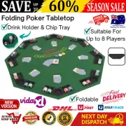 Casino Tabletop Poker Casino Blackjack Game Folding Table Mat Octagonal Foldable