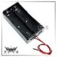 ◤大洋國際電子◢ 18650 2P (2只) 電池盒 (18650鋰電池 2節/帶線串連電池盒-紅黑線) G-3397B，1463A-2