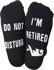 Tmflexe Unisex Cotton Socks If U Can I'm Gaming Socks, Gamer Socks Funny Novelty Socks Great Christmas for Men Women, Do Not Disturb I Am Retired, One Size