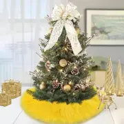 Yellow Christmas Tree Skirt 24 Inch, Small Faux Fur Tree Skirt, Soft Fluffy X...