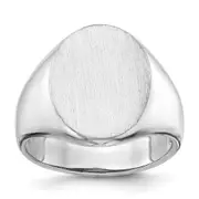 10K White Gold 18.0x14.5mm Open Back Men's Signet Ring