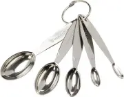 Stainless Steel Measuring Spoon Set, Odd Sizes, Silver