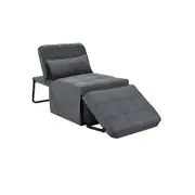 Foret 1-Seater Sofa Bed Lounge Ottoman Adjustable Couch Recliner Dark Grey