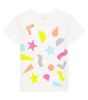 [Stella McCartney Kids] Stella McCartney Kids Glitter printed cotton T-shirt Y 4 multicoloured