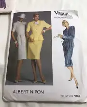 Vintage VOGUE AMERICAN DESIGNER #1862 - DESIGNER ALBERT NIPON LADIES PATTERN 12