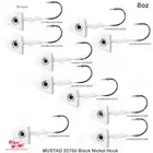 10pcs Fishing 8oz Shad Jig Head 32786 MUSTAD 2x Strong Hook 10/0 White