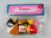 Puzzle Erasers Food 6 count Novelty Erasers