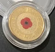 Royal Australian Mint 2012 Red Poppy Unc Coin, Australian Remembrance Anzac Coin, Coloured Full Poppy
