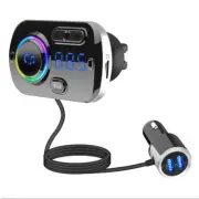 Car Bluetooth FM Modulator Transmitter Hands-Free Radio Adapter USB Fast Charger