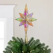 LED Glitter Star of Bethlehem Christmas Tree Topper - 14.5" - Gold - Multi