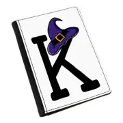 Letter K Witches Wizard Hat Passport Holder Cover Case Witch Halloween Alphabet