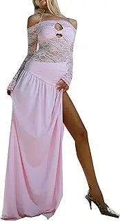 [lijuyip] Women Sexy Hollow Out Maxi Dress Lace Patchwork Cocktail Party Dresses Bodycon Long Dress Y2k Going Out Party
