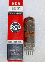 6BQ5 RCA NOS smoked glass/gray plate/disc getter Vacuum Tube, TV-7D Tested 127%