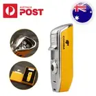 3 Jet Flame Torch Cigar Lighter With Punch Refillable Windproof Butane Gift Box