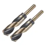 2pcs Reduced Shank Twist Drill Bits 25mm HSS-4341 Nitride & Titanium Coated