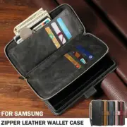 For iPhone SE 2022 15 12 11 Pro Max XR XS 7 8 6+ Wallet Zipper Leather Flip Case
