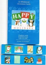 64 NEW CHRISTMAS CARDS W/ ENVELOPES Whimsical Assorted