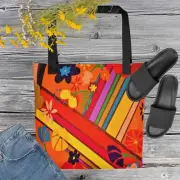 Jacobean rainbow tote bag