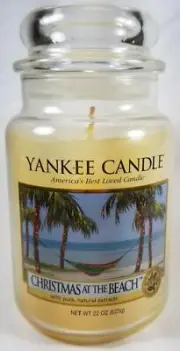 Yankee Candle CHRISTMAS AT THE BEACH Large Jar 22 Oz Housewarmer Old Label