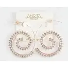 Amrita Singh Glamour Crystal Spiral Filigree Rose Gold Earrings ERC 5766 NWT