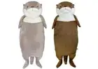 Otter Body Pillow Big size Plush Nursing pillow Mochi-KawaUso 43″ Brown / Gray