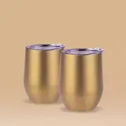 Insulated Wine Tumbler Gold Gift Set