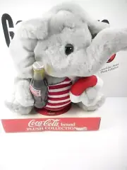 Vintage Coca-Cola Elephant Plush 10" With Tags - Free Shipping