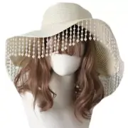 Handwoven Straw Hats Girl Summer Camping Vintage LolitaStyle Sunproof Bonnet