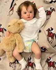 Pinky Reborn Realistic Reborn Baby Doll 24 Inch Real Looking Toddler Baby with Curly Hair Silicone Newborn Doll Toy for Kids Age 3+
