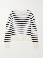 [FRAME] FRAME - Striped Cashmere Sweater - White - small small White