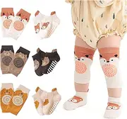[ZURLEFY] Cute Baby Knee Pads for Crawling, Cartoon Anti-Slip Toddler Knee Floor Pads for Crawling, Walk