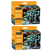 2x Sansai 50 LED Battery Lumini Decorative/Christmas String Lights Cool White