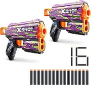 X-Shot Skins Flux Blaster with 16 Darts - Crucifer Skin (2 Pack) by ZURU, Easy Reload, Air Pocket Dart Technology, Toy Foam Blaster for Kids, Teens and Adults