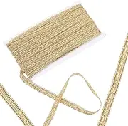 PH PandaHall 21.8 Yards Gimp Braid Trim 14mm/0.5" Shiny Lurex Trim Gold Decorative Fabric Ribbon Metallic Braid Lace Trim for Costume DIY Sewing Craft Embellishment Upholstery Home Decor