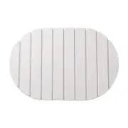 White 60*39cm Oval Diatomaceous Earth Drying Mat Foldable, Multifunctional Water Absorbent for Kitchen Countertops