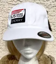 NEW Sperry Top Sider US Sailing Team Baseball Cap Hat Flexfit S/M Embroidered