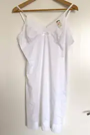 Vintage 1960's Womens White Nylon Slip Size 16 Bust 38" New With Tag Lingerie