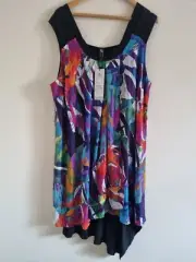 Ts Taking Shape Womens Ruffle Mania Print Dress Plus Size M (18) BNWT rrp...