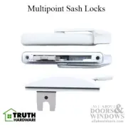 Maxim Multi-point sash lock, 1-3/8 Fork - White