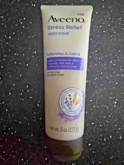 Aveeno Stress Relief Body Scrub Exfoliating Body Wash for Softer Skin 8 Oz