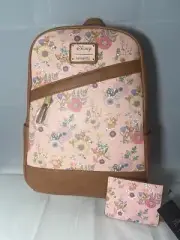 Bambi Floral mini backpack Loungefly with matching card wallet BN w/tags