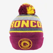 Brisbane Broncos NRL Tundra Pom Pom Knit Beanie Hat