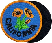 [Stitch-Witch] 2.5'' California Poppies Flowers Embroidered Hook and Loop Patch